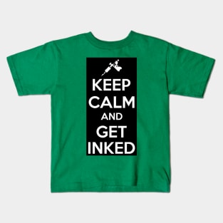 Keep calm and get inked (black) Kids T-Shirt